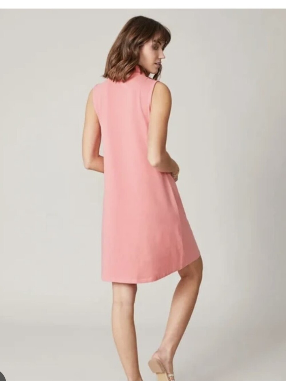 ELLEN TRACY LINDA ALLARD Sleeveless Pink Notch-Neck Shift Dress NEW WITH TAGS